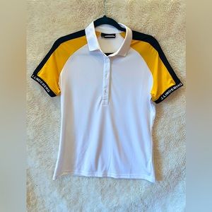 J.Lindeberg White Women Beatrix Golf Polo Size L